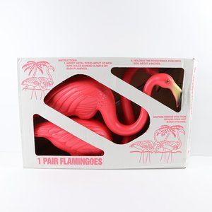 Don Featherstone VTG 1996 Pink Flamingoes Set of 2 Blow Mold Lawn Ornaments